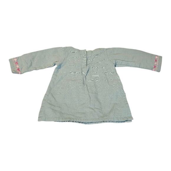 Minnie Minor Baby Tunic, Almost Mint Green with Metallic Embroidery, 6-9 Months - Picture 2 of 6